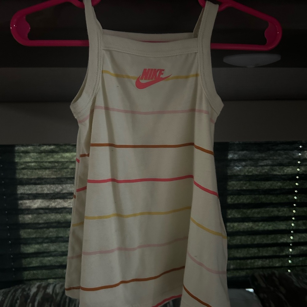 Nike Kids Striped Tank Top - Cream and Pink